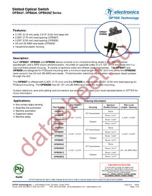 OPB829CZ datasheet  